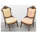 (2) Renaissance Revival Parlor Chairs