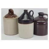 (3) Antique Stoneware Moonshine Jugs