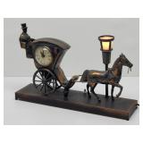Mid Century United Metal Horse Carriage Clock