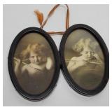 Antique Prints -- "Cupid Awake" & "Cupid Asleep"