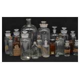 Collection of Antique Glass Apothecary Bottles
