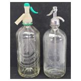 (2) Vintage Soda Siphons Seltzer Bottles