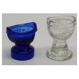 (2) Vintage Glass Eye Wash Cups: Wyeth Cobalt Blue