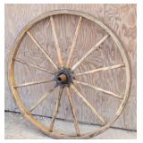 Antique Wood Wheel off of a 1890 Grain Drill...