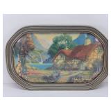 Mountain Cottage Print w/ Convex Bubble Frame