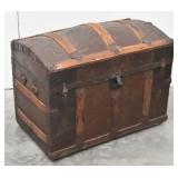 Antique Barrel Top Steamer Trunk