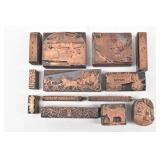 (13) Old Time Printers Illustrating Stamps