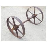 Antique Iron Wheels w/ Axle