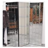 Beveled Mirror Tri-Fold Room Divider Screen