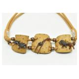 Leather Shop Giraffe/Lion Medallion Belt