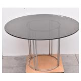 Smoked Glass & Chrome Round Table