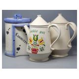 (2) McCoy Cookie Pots + Cookies Canister
