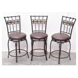 (3) Padded Swivel Counter Height Chairs 24"