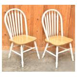 Maple & White Bow Back Dining Chairs