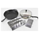 (18) Taco Shell Trays, Lodge Cast Iron Skillet ...