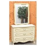 French Provincial Three-drawer Dresser w/Mirror