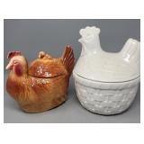 (2) Vintage Chicken Cookie Jars: McCoy & Fabco