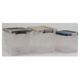 (3) Clear Totes w/ Latching Lids