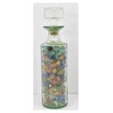 Glass Bottle Full of Marbles
