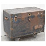 Wood and Metal Steamer Trunk