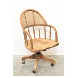 Mid Century Cane Back Oak Desk Chair