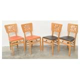 (4) Mid Century Stakmore Game Table Chairs Folding