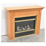 Electric Fireplace w/ Oak Mantel