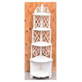 Charming 5 Tiered White Corner Shelf 53" T
