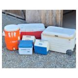 (6) Coolers: Igloo Water, Lunch Mates, Chest