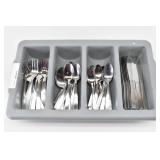 Stainless Restaurant Flatware w/ Divided Tote...
