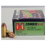 (20rd) .40 S&W Z-Max ZombieMax HORNADY Ammo
