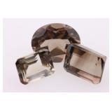 (3) Smoky Topaz/Smoky Quartz Gemstones 1.646gtw