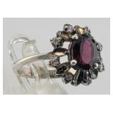 Amethyst & .925 Ring Signed D - 3.1 gtw