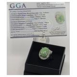 Dianne Sterling, Dyed Green Beryl & Sapphire Ring