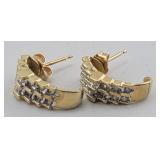 Channel Set Diamond Earrings 10K 2.9 Grams