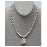 Pink Pearls Necklace w/ Sterling Clasp