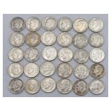 (30) 1946-1964 Roosevelt 90% Silver Dimes