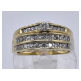 3 Band Diamond Ring Wedding Set 10K 6.35 Grams