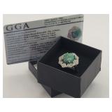 Dianne Sterling, Dyed Green Beryl & Sapphire Ring