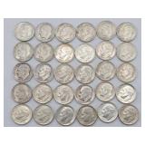 (30) 1946-1964 Roosevelt 90% Silver Dimes