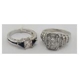 (2) .925 & CZ Rings - Size 7 & 7.5