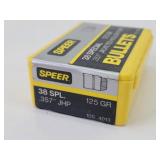 38ct Speer .38spl/.357 125gr JHP Bullets