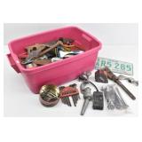 Tote of Hand Tools: Dry Wall Hammer...