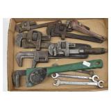 Vintage Pipe Wrenches & Ratcheting Green Handle