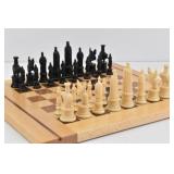 Chess Set Medieval Historical w/ Wood Board