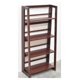 Dark Wood Folding Four-Shelf Bookcase 4