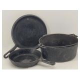 (3) Cast Iron: Classic Griddle & Skillet, Dutch...