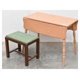 Double Drop Leaf Table & Bench / Stool