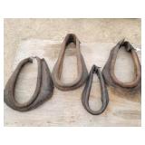 Four Antique Leather Horse Harness Collars