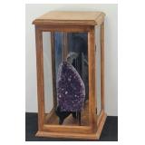 Large Amethyst Geode in Wooden & Glass Case